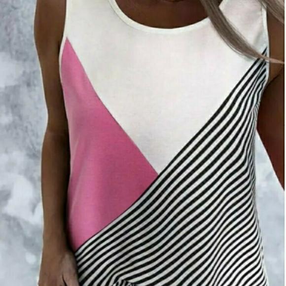 CHELSEA COLOR BLOCK STRIPED TANK TOP - Picture 3 of 4